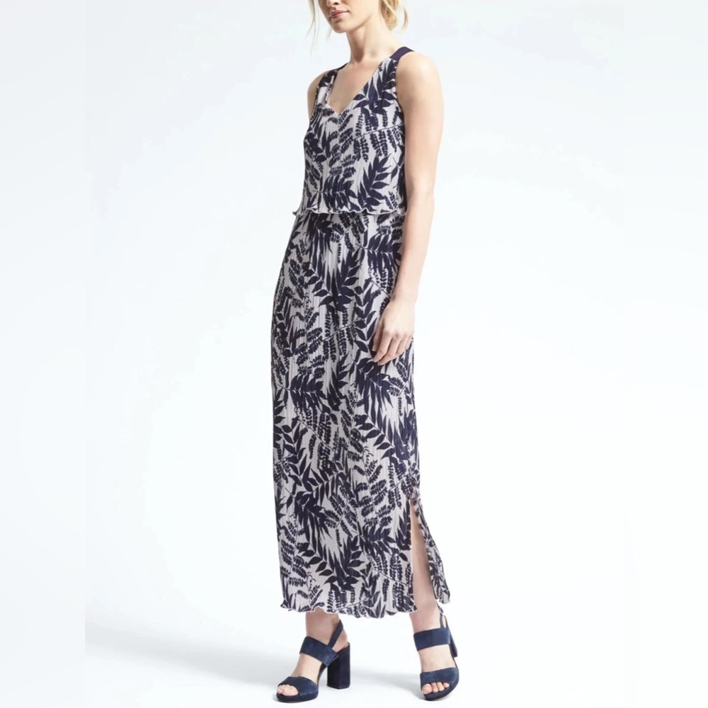 Banana Republic Navy Floral Maxi Dress
